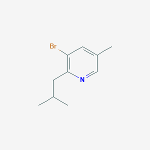 molecular formula C10H14BrN B13141643 3-Bromo-2-isobutyl-5-methylpyridine 