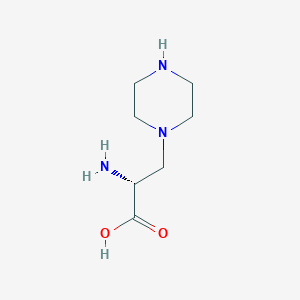 molecular formula C7H15N3O2 B13141653 3-(Piperazin-1-yl)-D-Ala-OH 