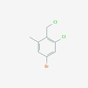 molecular formula C8H7BrCl2 B13141688 5-Bromo-1-chloro-2-(chloromethyl)-3-methylbenzene 