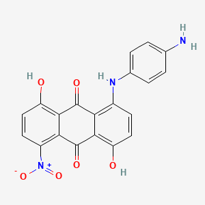 molecular formula C20H13N3O6 B13141698 1-(4-Aminoanilino)-4,8-dihydroxy-5-nitroanthracene-9,10-dione CAS No. 89455-26-5