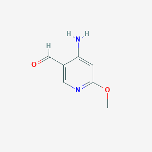 molecular formula C7H8N2O2 B13141711 4-Amino-6-methoxynicotinaldehyde 