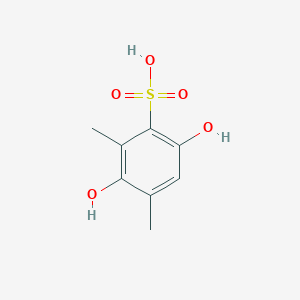 molecular formula C8H10O5S B13141731 3,6-Dihydroxy-2,4-dimethylbenzenesulfonic acid 