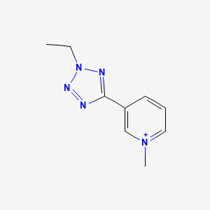 molecular formula C9H12N5+ B13141736 Pyridinium, 3-(2-ethyl-2H-tetrazol-5-yl)-1-methyl- CAS No. 221549-69-5