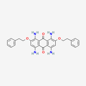 molecular formula C30H28N4O4 B13141762 1,4,5,8-Tetraamino-2,7-bis(2-phenylethoxy)anthracene-9,10-dione CAS No. 88601-76-7