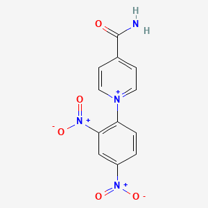 molecular formula C12H9N4O5+ B13141797 Pyridinium,4-(aminocarbonyl)-1-(2,4-dinitrophenyl)- 