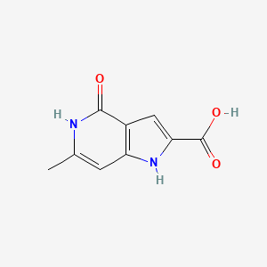 molecular formula C9H8N2O3 B13141813 6-Methyl-4-oxo-4,5-dihydro-1H-pyrrolo[3,2-c]pyridine-2-carboxylicacid 