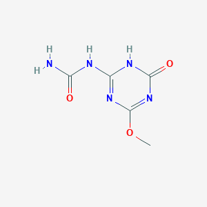 molecular formula C5H7N5O3 B13141870 1-(4-Methoxy-6-oxo-1,6-dihydro-1,3,5-triazin-2-yl)urea CAS No. 405917-94-4