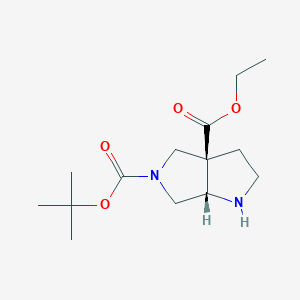 molecular formula C14H24N2O4 B13141875 5-tert-Butyl3a-ethylhexahydropyrrolo[3,4-b]pyrrole-3a,5(1H)-dicarboxylate 