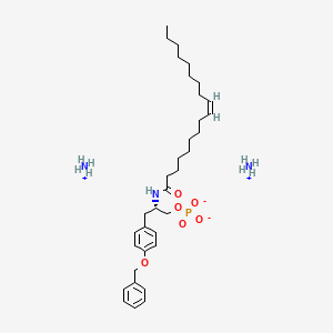 molecular formula C34H58N3O6P B13141891 diazanium;[(2S)-2-[[(Z)-octadec-9-enoyl]amino]-3-(4-phenylmethoxyphenyl)propyl] phosphate 