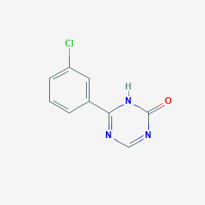 molecular formula C9H6ClN3O B13141896 6-(3-Chlorophenyl)-1,3,5-triazin-2(1H)-one CAS No. 61709-03-3