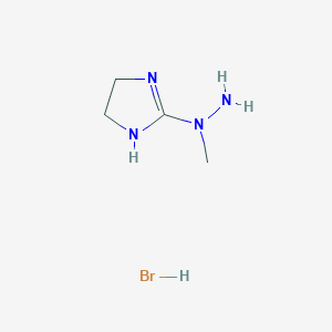 molecular formula C4H11BrN4 B1314198 2-(1-Methylhydrazinyl)-4,5-dihydro-1H-imidazole hydrobromide CAS No. 55959-80-3