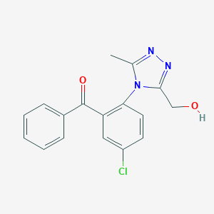molecular formula C17H14ClN3O2 B131420 5-Chloro-2-[3-(hydroxymethyl)-5-methyl-4H-1,2,4-triazol-4-YL]benzophenone CAS No. 38150-27-5