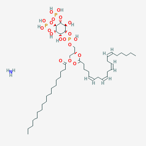 molecular formula C47H88NO19P3 B13142012 azane;[(2R)-1-[hydroxy-[(1R,2R,3S,4R,5R,6S)-2,3,6-trihydroxy-4,5-diphosphonooxycyclohexyl]oxyphosphoryl]oxy-3-octadecanoyloxypropan-2-yl] (5Z,8Z,11Z,14Z)-icosa-5,8,11,14-tetraenoate 
