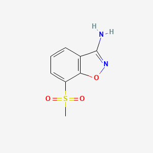 molecular formula C8H8N2O3S B13142021 7-(Methylsulfonyl)benzo[d]isoxazol-3-amine 