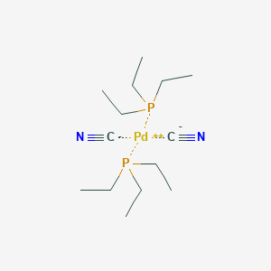 molecular formula C14H30N2P2Pd B13142038 trans-Dicyanobis(triethylphosphine)palladium 