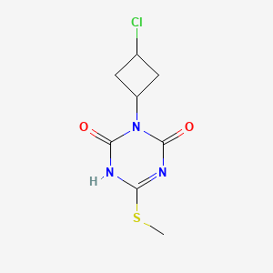 molecular formula C8H10ClN3O2S B13142050 3-(3-Chlorocyclobutyl)-6-(methylsulfanyl)-1,3,5-triazine-2,4(1H,3H)-dione CAS No. 51235-21-3