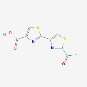 molecular formula C9H6N2O3S2 B13142095 2'-Acetyl-[2,4'-bithiazole]-4-carboxylic acid CAS No. 21313-30-4