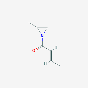 molecular formula C7H11NO B131421 1-[(2E)-2-butenoyl]-2-methylaziridine CAS No. 157287-03-1