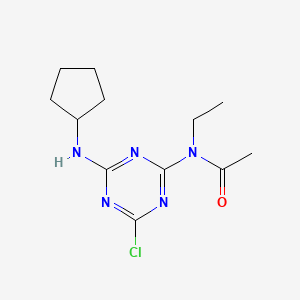 molecular formula C12H18ClN5O B13142149 N-(4-Chloro-6-(cyclopentylamino)-1,3,5-triazin-2-yl)-N-ethylacetamide CAS No. 84712-79-8