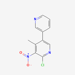 molecular formula C11H8ClN3O2 B13142160 6-Chloro-4-methyl-5-nitro-3,3'-bipyridine CAS No. 1214390-89-2