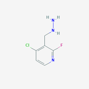 molecular formula C6H7ClFN3 B13142164 4-Chloro-2-fluoro-3-(hydrazinylmethyl)pyridine 