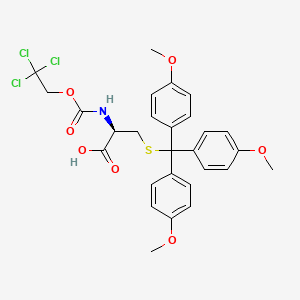 molecular formula C28H28Cl3NO7S B13142180 N-[2,2,2-Trichloroethoxycarbonyl]-S-(trimethoxytrityl)-L-cysteine 