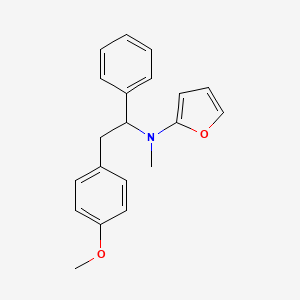 molecular formula C20H21NO2 B13142205 N-(2-(4-methoxyphenyl)-1-phenylethyl)-N-methylfuran-2-amine 