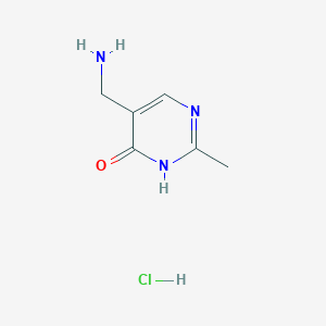 molecular formula C6H10ClN3O B13142211 5-(Aminomethyl)-2-methylpyrimidin-4(3H)-onehydrochloride 