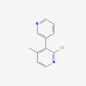 molecular formula C11H9ClN2 B13142220 2-Chloro-4-methyl-3,3'-bipyridine 