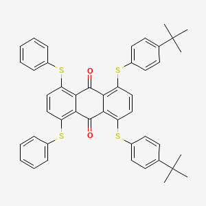 molecular formula C46H40O2S4 B13142242 1,4-Bis((4-(1,1-dimethylethyl)phenyl)thio)-5,8-bis(phenylthio)anthraquinone CAS No. 83929-64-0