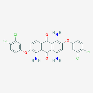 molecular formula C26H15Cl4N3O4 B13142254 1,4,5-Triamino-2,6-bis(3,4-dichlorophenoxy)anthracene-9,10-dione CAS No. 88600-54-8