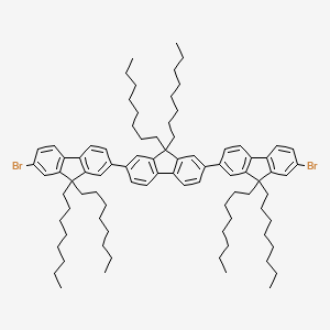 molecular formula C87H120Br2 B13142262 2,7-Bis(7-bromo-9,9-dioctylfluoren-2-yl)-9,9-dioctylfluorene 