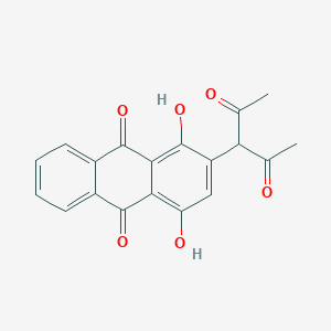 molecular formula C19H14O6 B13142277 2-(2,4-Dioxopentan-3-yl)-1,4-dihydroxyanthracene-9,10-dione CAS No. 89607-92-1