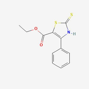 molecular formula C12H11NO2S2 B1314229 Ethyl 2-mercapto-4-phenyl-1,3-thiazole-5-carboxylate CAS No. 99822-81-8