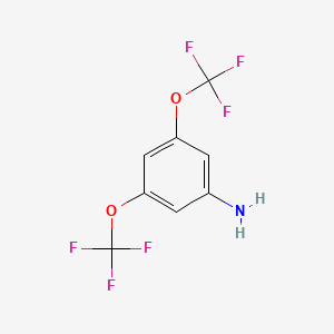 molecular formula C8H5F6NO2 B13142294 3,5-Bis(trifluoromethoxy)aniline 
