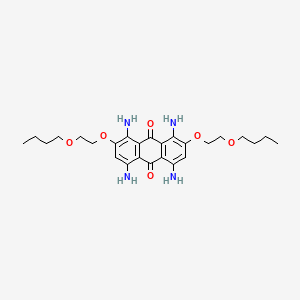 molecular formula C26H36N4O6 B13142309 1,4,5,8-Tetraamino-2,7-bis(2-butoxyethoxy)anthracene-9,10-dione CAS No. 88601-73-4
