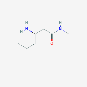 molecular formula C8H18N2O B13142318 (S)-3-Amino-N,5-dimethylhexanamide 