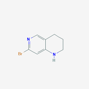 molecular formula C8H9BrN2 B13142330 7-Bromo-1,2,3,4-tetrahydro-1,6-naphthyridine 