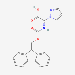 molecular formula C20H17N3O4 B13142370 Fmoc-3-(1-Pyrazolyl)-L-Ala-OH 