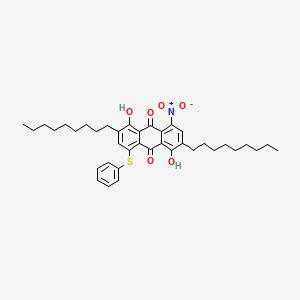 molecular formula C38H47NO6S B13142372 1,5-Dihydroxy-4-nitro-2,6-dinonyl-8-(phenylsulfanyl)anthracene-9,10-dione CAS No. 84674-84-0