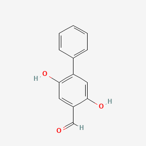 molecular formula C13H10O3 B13142411 2,5-Dihydroxy-[1,1'-biphenyl]-4-carbaldehyde 