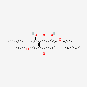 molecular formula C30H24O6 B13142428 2,6-Bis(4-ethylphenoxy)-1,8-dihydroxyanthracene-9,10-dione CAS No. 91204-86-3