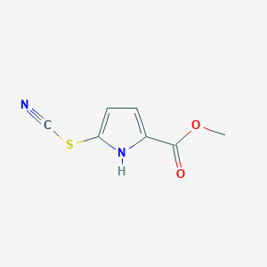 molecular formula C7H6N2O2S B13142450 1H-Pyrrole-2-carboxylicacid,5-thiocyanato-,methylester 