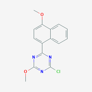 molecular formula C15H12ClN3O2 B13142451 2-Chloro-4-methoxy-6-(4-methoxynaphthalen-1-yl)-1,3,5-triazine CAS No. 65103-16-4