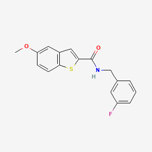 molecular formula C17H14FNO2S B13142495 N-(3-Fluorobenzyl)-5-methoxybenzo[b]thiophene-2-carboxamide 