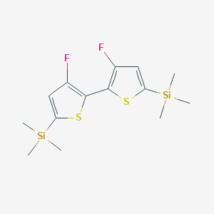 molecular formula C14H20F2S2Si2 B13142496 (3,3'-Difluoro-[2,2'-bithiophene]-5,5'-diyl)bis(trimethylsilane) 