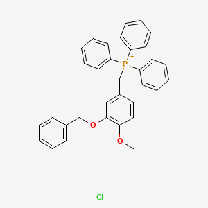 molecular formula C33H30ClO2P B13142532 {[3-(Benzyloxy)-4-methoxyphenyl]methyl}(triphenyl)phosphanium chloride CAS No. 51458-25-4
