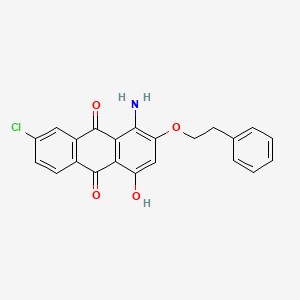 molecular formula C22H16ClNO4 B13142540 1-Amino-7-chloro-4-hydroxy-2-(2-phenylethoxy)anthracene-9,10-dione CAS No. 88604-96-0