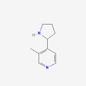molecular formula C10H14N2 B13142544 3-Methyl-4-(pyrrolidin-2-yl)pyridine 