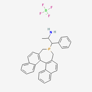molecular formula C31H28BF4NP- B13142594 1-phenyl-1-(13-phosphapentacyclo[13.8.0.02,11.03,8.018,23]tricosa-1(15),2(11),3,5,7,9,16,18,20,22-decaen-13-yl)propan-2-amine;tetrafluoroborate 